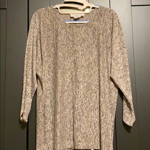 Casual brown three quoter sleeve shirt
